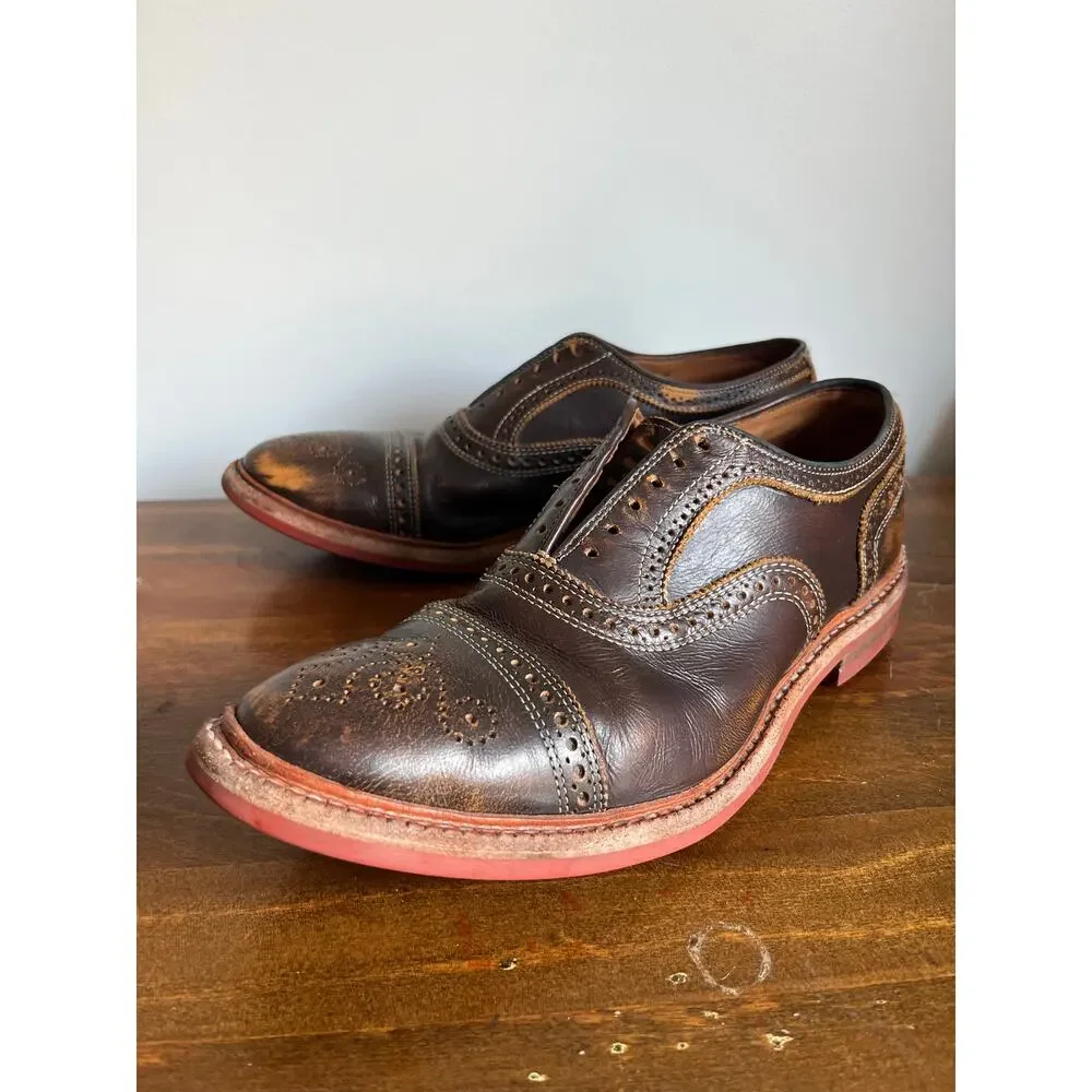 Allen Edmonds Strandmok Cap-toe Oxford with Dainite Rubber Sole Brown Men 10.5 B